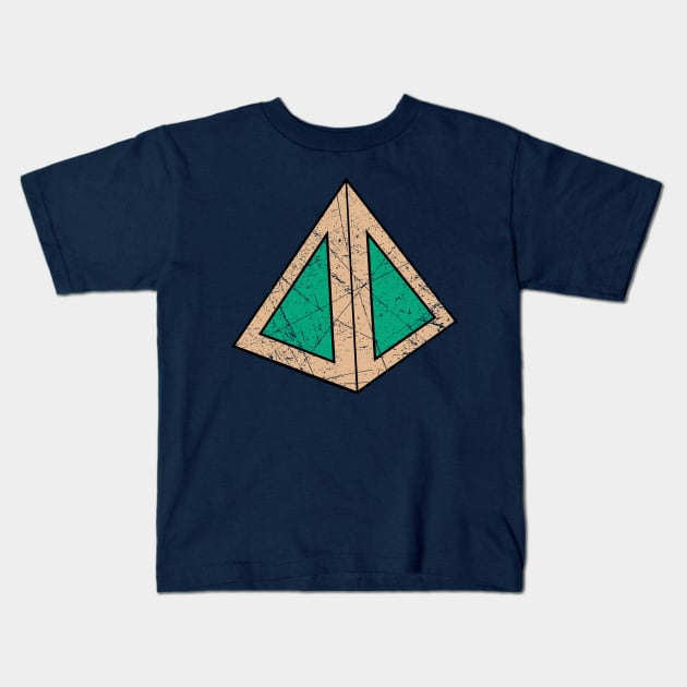 Green Triangles Legion Kids T-Shirt by shamusyork
